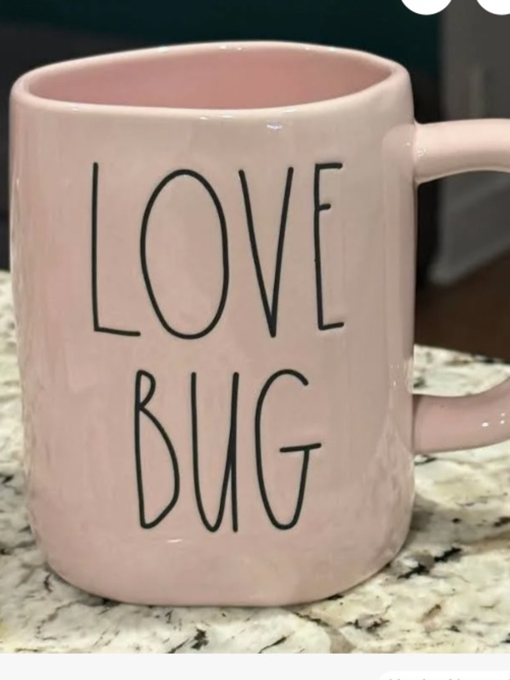 Rae Dunn Pink LOVE BUG Ceramic Mug